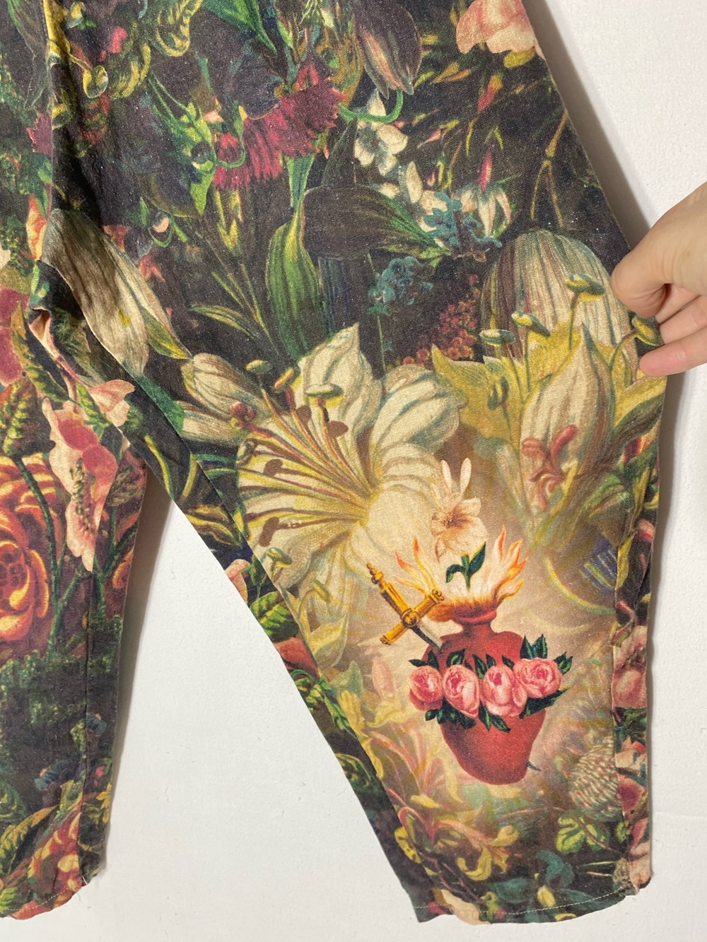 Market of Stars Courage Dear Heart Artist Pant Linen Botanical Sacred Heart L - Picture 13 of 16